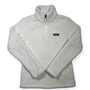 Patagonia Los Gatos 1/4‎ Zip White High Pile Fleece Size XS Women's Pullover